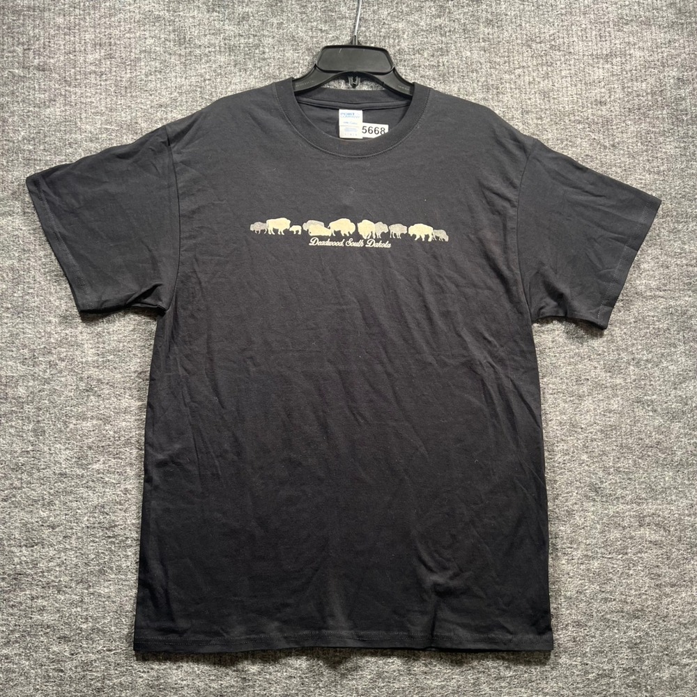 Port & Company Deadwood South Dakota Buffalo Graphic T-Shirt Black Large 5668